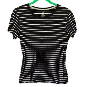 Nike Medium Shirt Black White Stripes Tee Athletic Department Embroidered